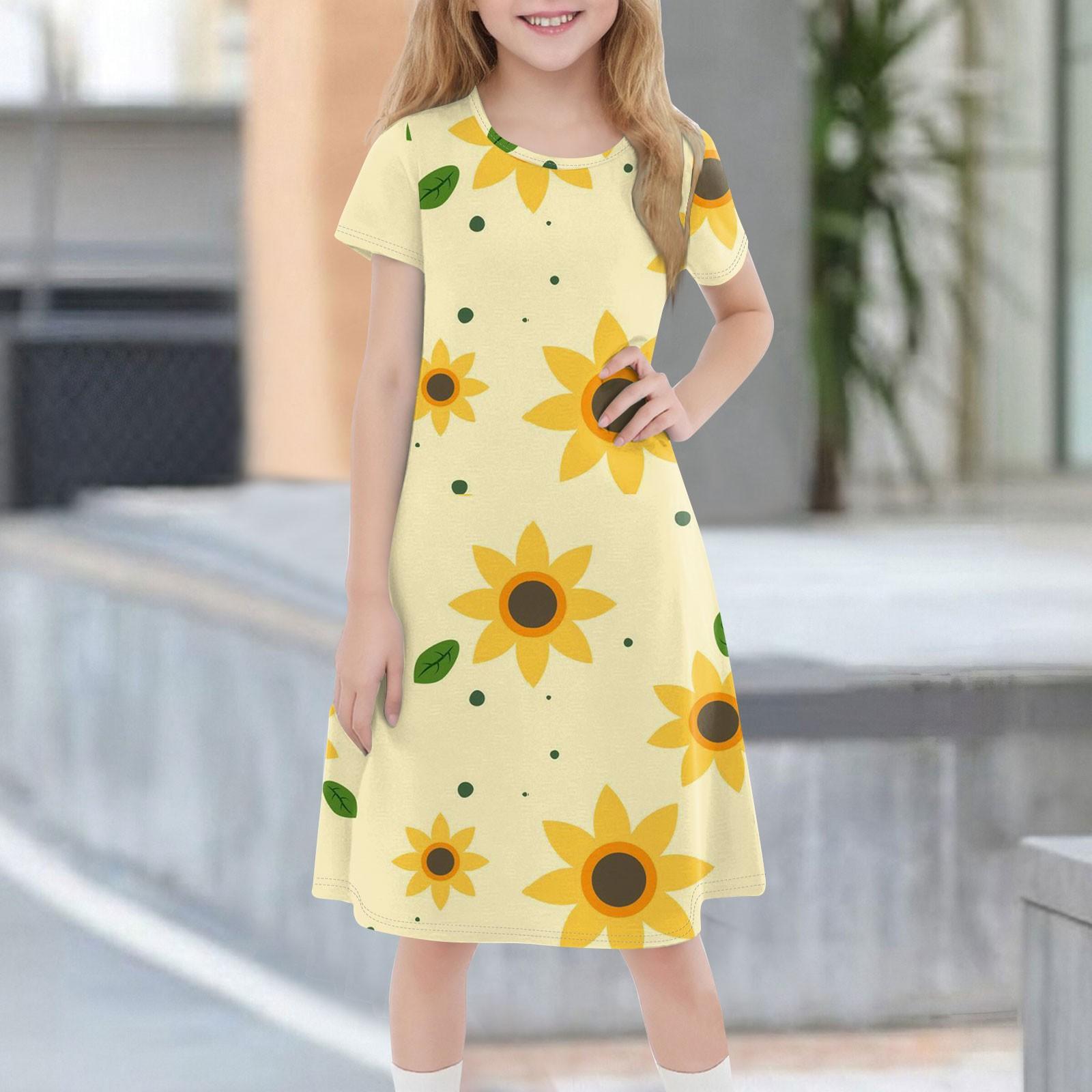 Детское летнее повседневное модное платье с короткими рукавами и круглым вырезом 160 жёлтый
Детское летнее повседневное модное платье с короткими рукавами и круглым вырезом 160 жёлтый