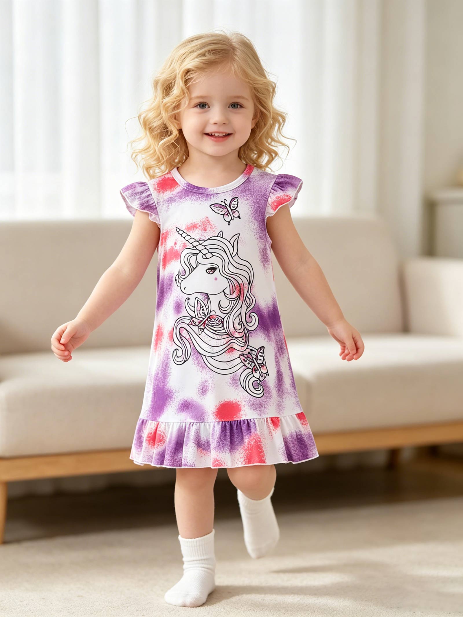 Little Girls Summer Dress, Cute Purple Unicorn Printed Soft Stretch Sleeveless Easter Dresses, Sundress for Kids 2-8 Years 4Y фіолетовий
Little Girls Summer Dress, Cute Purple Unicorn Printed Soft Stretch Sleeveless Easter Dresses, Sundress for Kids 2-8 Years 4Y фіолетовий