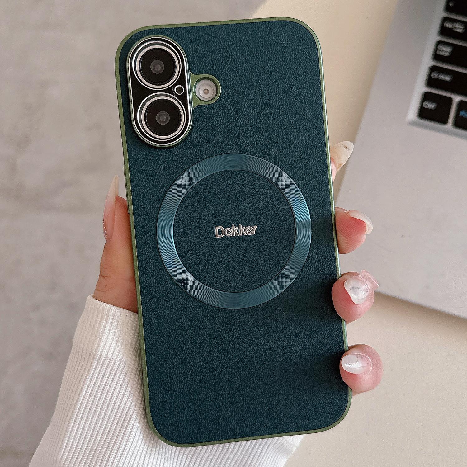 DEKKER For iPhone 16 Plus Back Cover Compatible with MagSafe PU+TPU Phone Case Blue
DEKKER For iPhone 16 Plus Back Cover Compatible with MagSafe PU+TPU Phone Case Blue