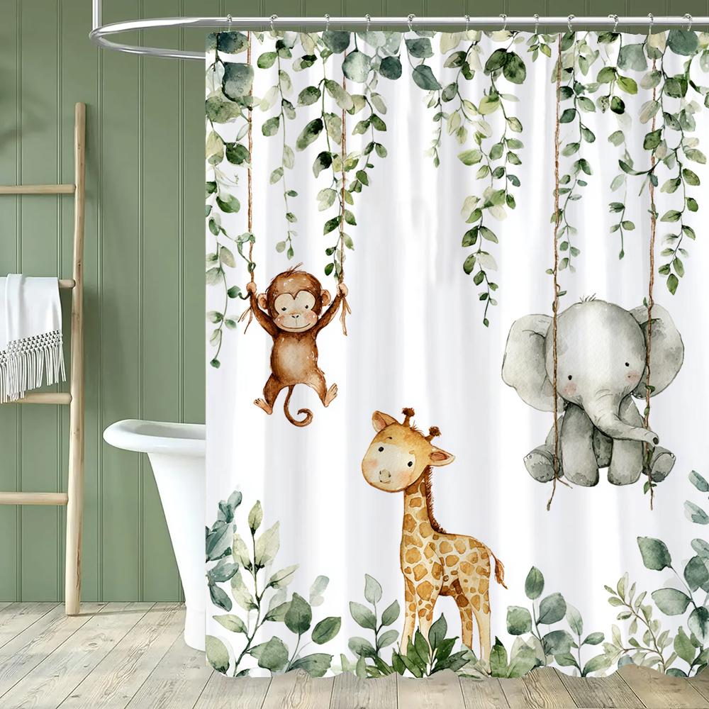 1 Piece Cartoon Cute Animals Shower Curtain, Children Bathroom Curtain With Hooks,Printed Polyester Home Decorative Curtain W60H190(CM)-1 Pcs
1 Piece Cartoon Cute Animals Shower Curtain, Children Bathroom Curtain With Hooks,Printed Polyester Home Decorative Curtain W60H190(CM)-1 Pcs