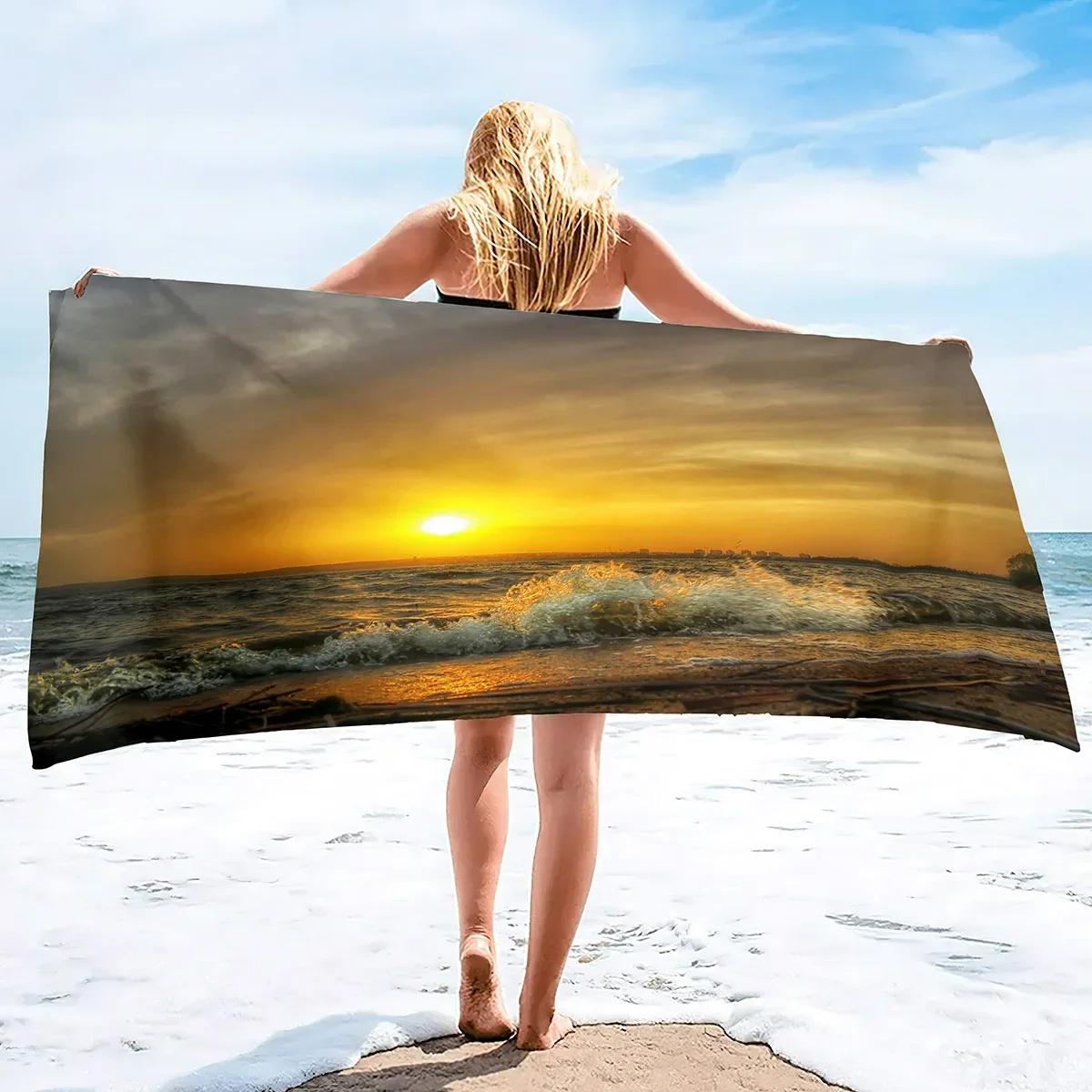 Beach towel with sea sunset pattern sunscreen and windproof suitable for beach, swimming pool, camping and travel beach blanket W30*H60(CM)
Beach towel with sea sunset pattern sunscreen and windproof suitable for beach, swimming pool, camping and travel beach blanket W30*H60(CM)