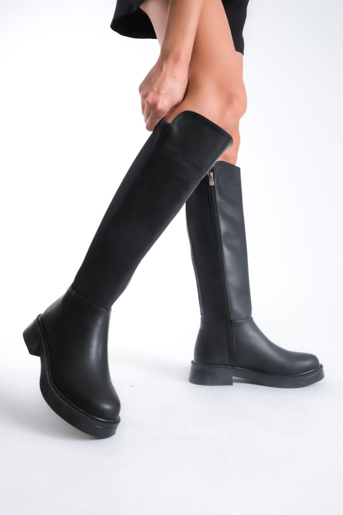 Women Faux Leather Casual Stretch Elastic Below Knee Oval Toe Thick Sole Zippered Boots Beige Black 36
Women Faux Leather Casual Stretch Elastic Below Knee Oval Toe Thick Sole Zippered Boots Beige Black 36