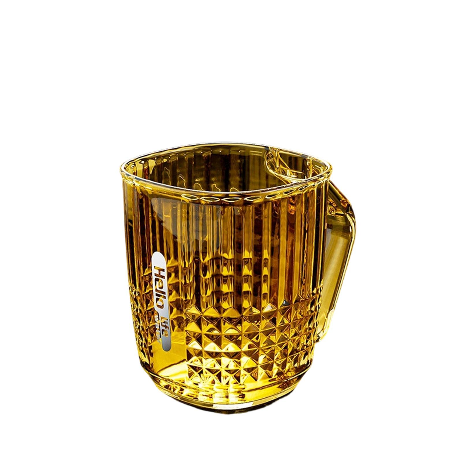 High Quality Transparent Diamond Pattern Toothbrush Cup with Handle Durable Plastic Bathroom Rinse Cup Suitable for Couples and Students one size жовтий
High Quality Transparent Diamond Pattern Toothbrush Cup with Handle Durable Plastic Bathroom Rinse Cup Suitable for Couples and Students one size жовтий