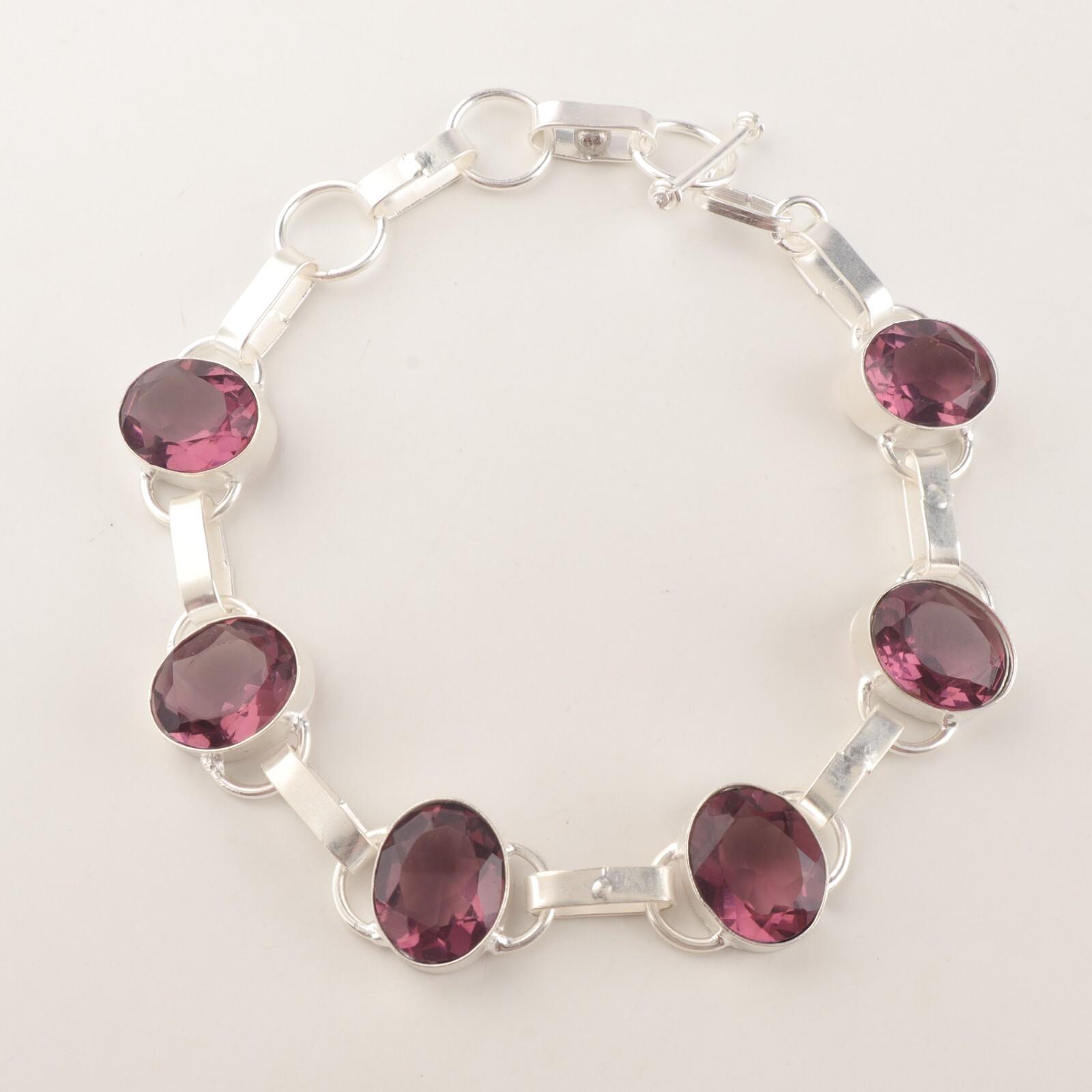 Rare Rhodolite Gemstone 925 Sterling Silver Jewelry Bracelet 9 For Women Gift RB-6-2
Rare Rhodolite Gemstone 925 Sterling Silver Jewelry Bracelet 9 For Women Gift RB-6-2