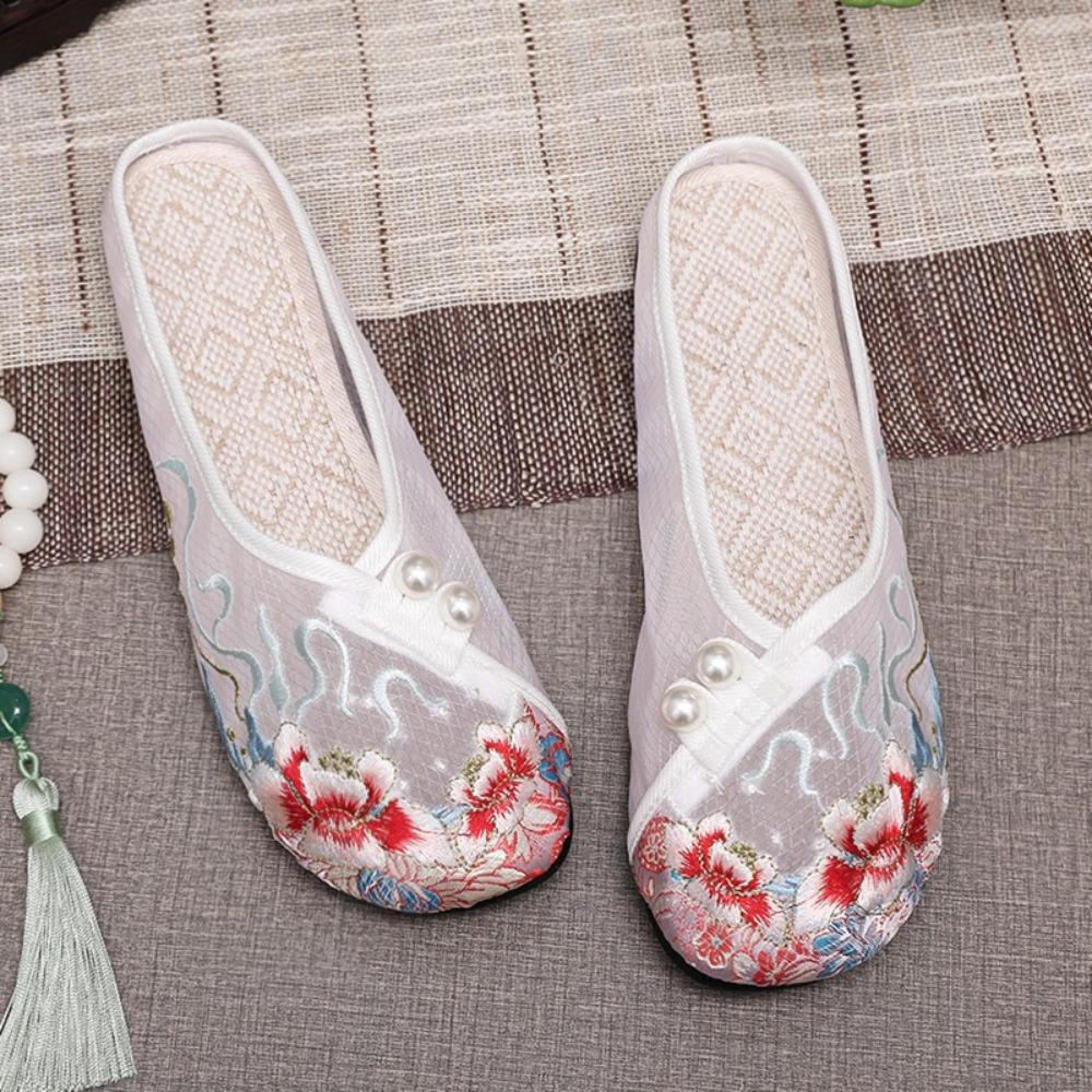 Pearl Hanfu Slippers Mesh Embroidered Shoes Ethnic Style Baotou Slippers Hanfu Accessories EU42-Style A
Pearl Hanfu Slippers Mesh Embroidered Shoes Ethnic Style Baotou Slippers Hanfu Accessories EU42-Style A
