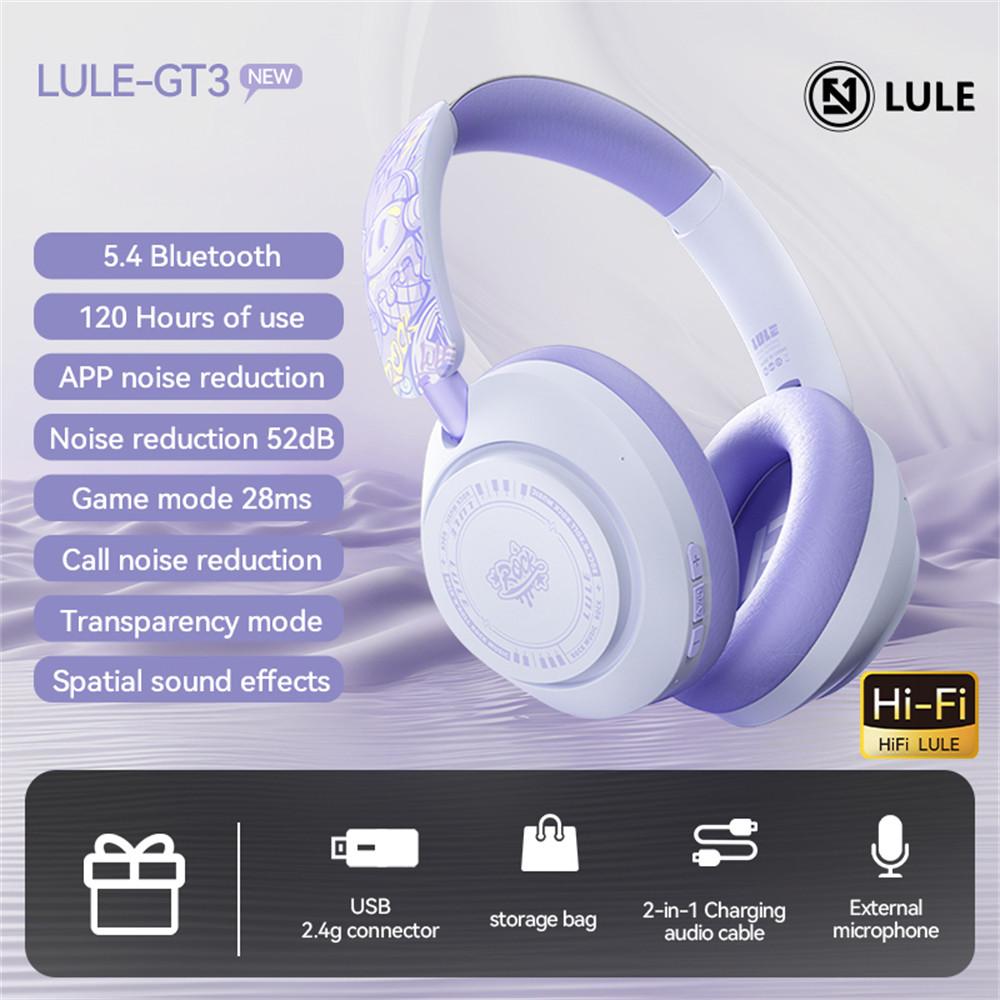 EL-GT3 Bluetooth-compatible Headphones ANC Noise Cancelling Over Ear Wireless Headset with 2.4G Receiver Purple
EL-GT3 Bluetooth-compatible Headphones ANC Noise Cancelling Over Ear Wireless Headset with 2.4G Receiver Purple