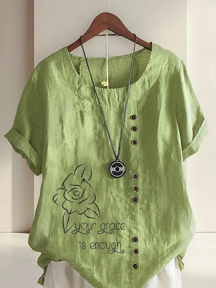 Women s Fashion Black Floral Letter Lines Print Casual Cotton Linen Short Sleeve Round Neck T-shirt Shirt Leisure Loose Summer Blouse Tops 5XL зелений
Women s Fashion Black Floral Letter Lines Print Casual Cotton Linen Short Sleeve Round Neck T-shirt Shirt Leisure Loose Summer Blouse Tops 5XL зелений
