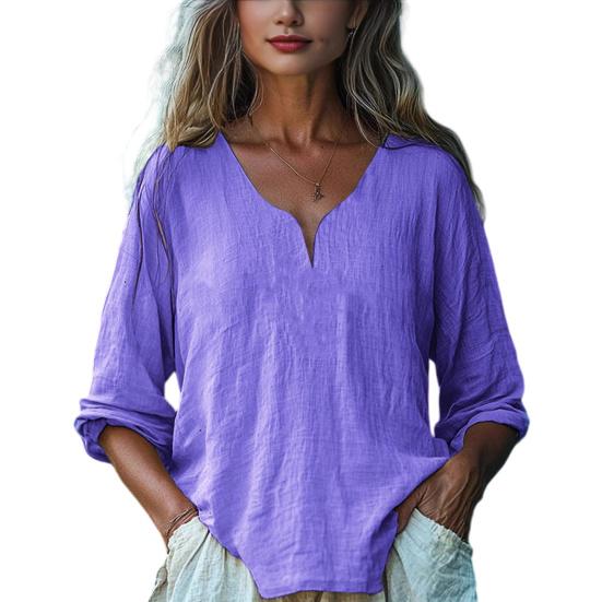 Women Tops Soft Fabric Breathable Loose Fit Blouse Three-Quarter Sleeve V-Neck Casual Spring Summer S фиолетовый
Women Tops Soft Fabric Breathable Loose Fit Blouse Three-Quarter Sleeve V-Neck Casual Spring Summer S фиолетовый