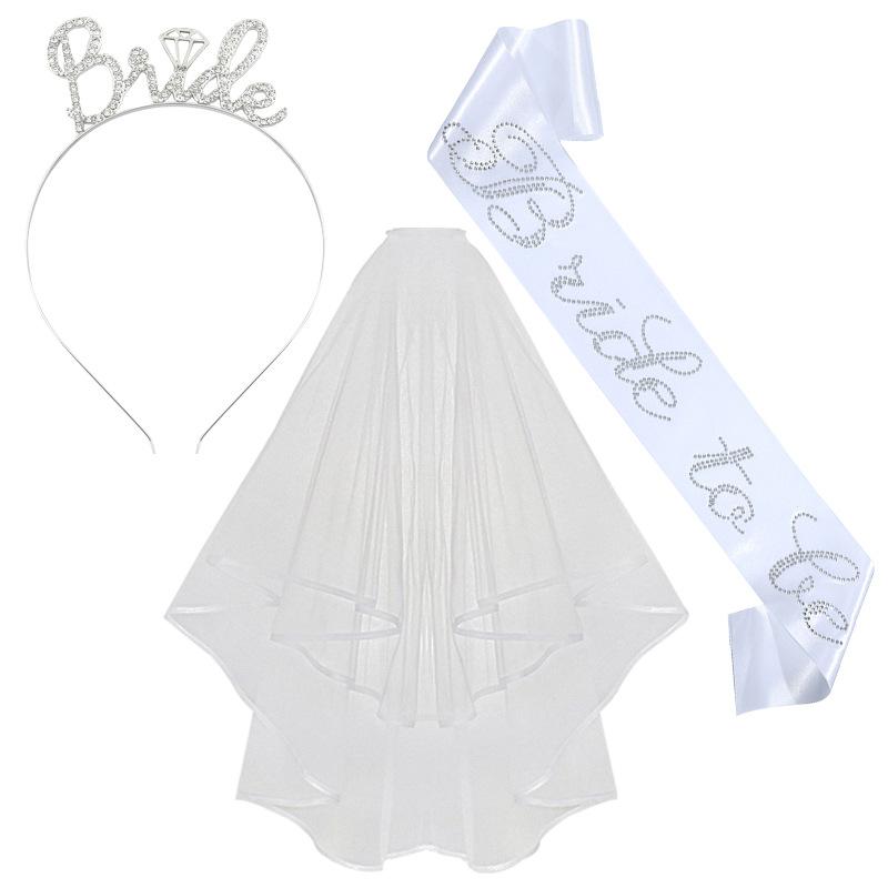 Набор из 3 предметов для девичника: Комплект свадебной короны Невеста , обруча для волос, плечевой ленты и головного убора-вуали.
Набор из 3 предметов для девичника: Комплект свадебной короны Невеста , обруча для волос, плечевой ленты и головного убора-вуали.
