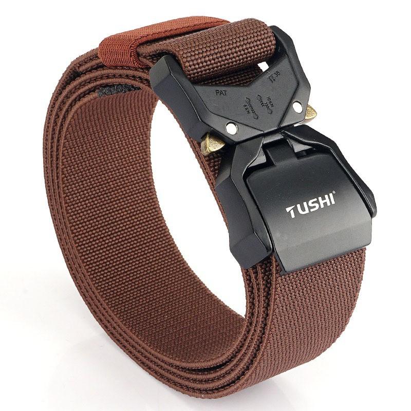 3.8cm Double Quick-Release Aluminum Alloy Buckle Nylon Belt Men s Cobra 125cm коричневий
3.8cm Double Quick-Release Aluminum Alloy Buckle Nylon Belt Men s Cobra 125cm коричневий