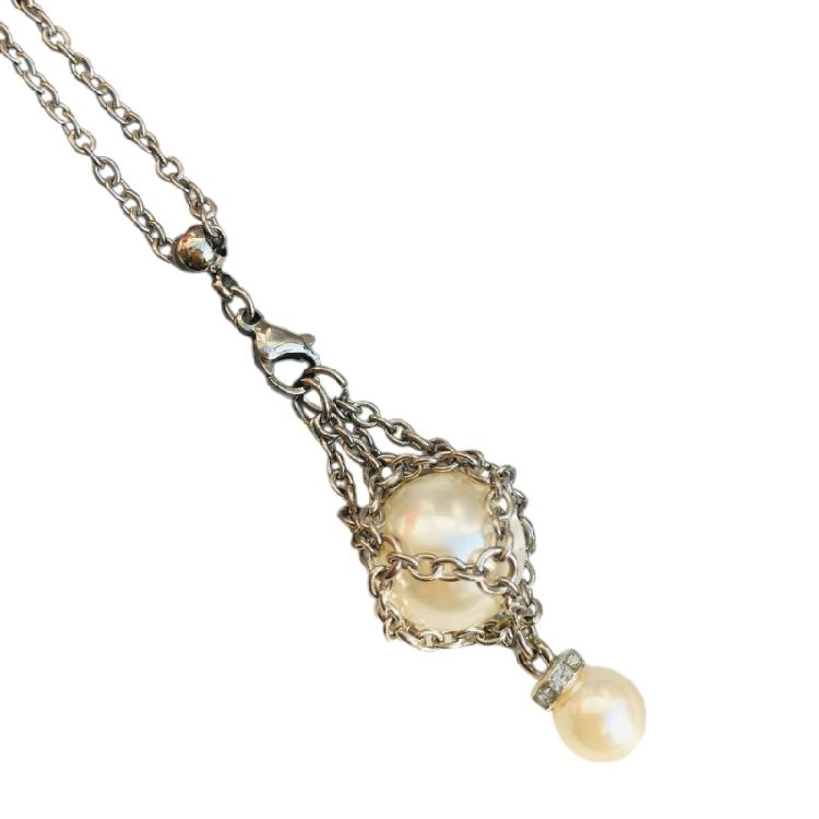 Mesh Pocket Pendant Necklace Colorful Crystal Stone Holder Pearls Neckchains срібний
Mesh Pocket Pendant Necklace Colorful Crystal Stone Holder Pearls Neckchains срібний