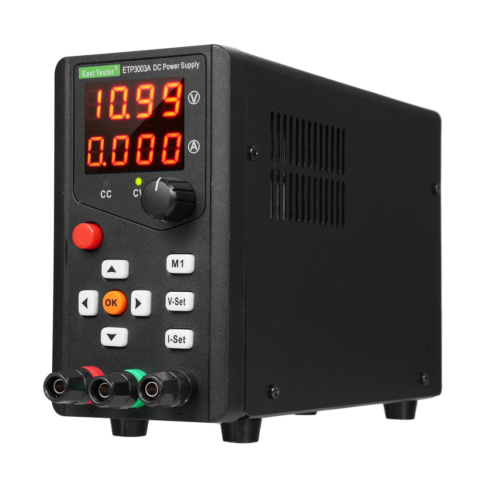 East Tester ETP3003A Регульоване джерело живлення постійного струму 90 Вт 30 В 3 A Регулювання одноканального кодера US Plug чорний
East Tester ETP3003A Регульоване джерело живлення постійного струму 90 Вт 30 В 3 A Регулювання одноканального кодера US Plug чорний