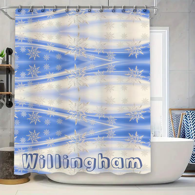 Blue Snowflake Shower Curtain with Personalized Name for Bathroom Decor Waterproof Fabric Perfect Gift Ideas (Willingham) 90x180cm
Blue Snowflake Shower Curtain with Personalized Name for Bathroom Decor Waterproof Fabric Perfect Gift Ideas (Willingham) 90x180cm