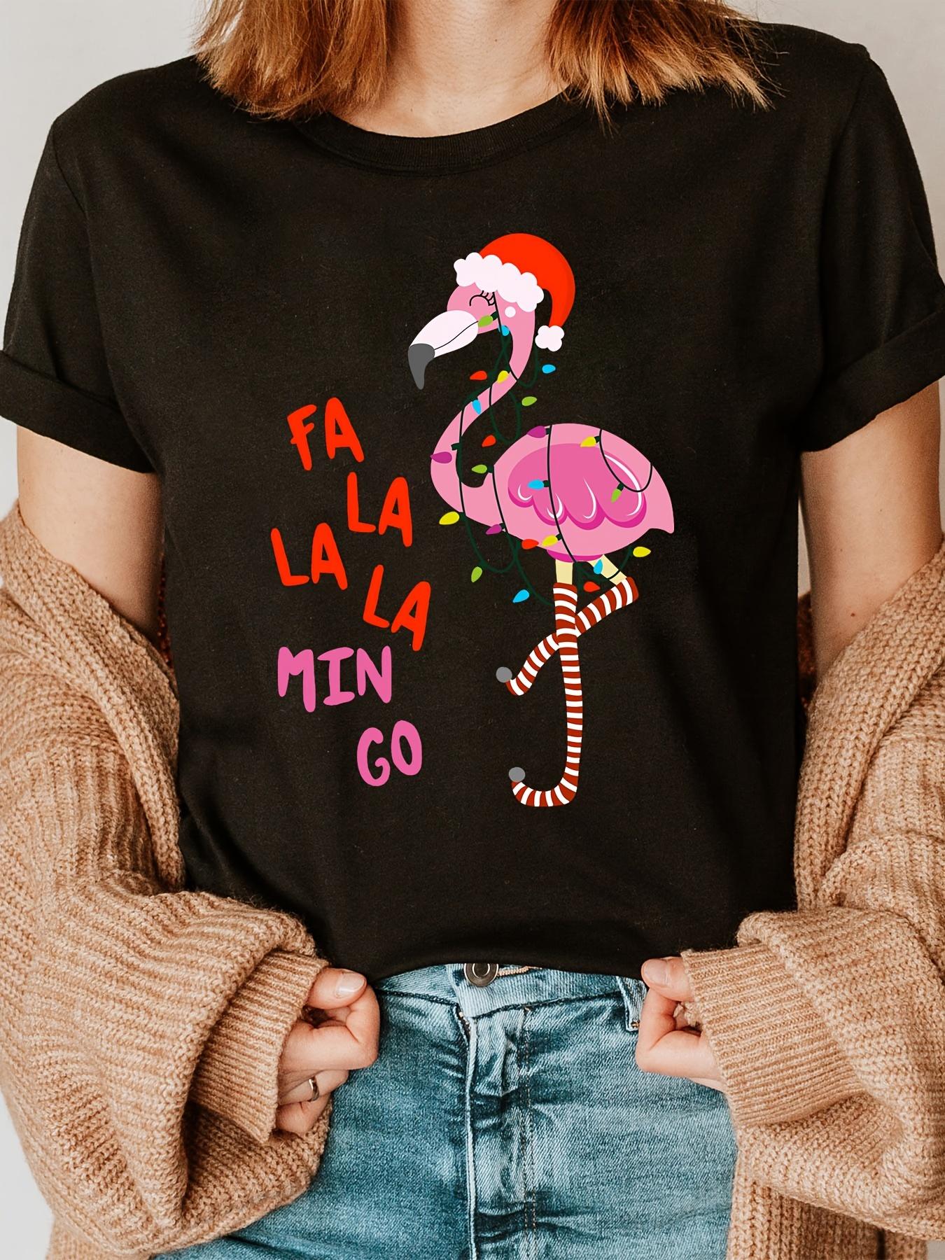 Flamingo Christmas Print TShirt Sleeve Crew Neck Casual Top for Summer Spring WomenS Clothing Harajuku Short Sleeve Casual S
Flamingo Christmas Print TShirt Sleeve Crew Neck Casual Top for Summer Spring WomenS Clothing Harajuku Short Sleeve Casual S