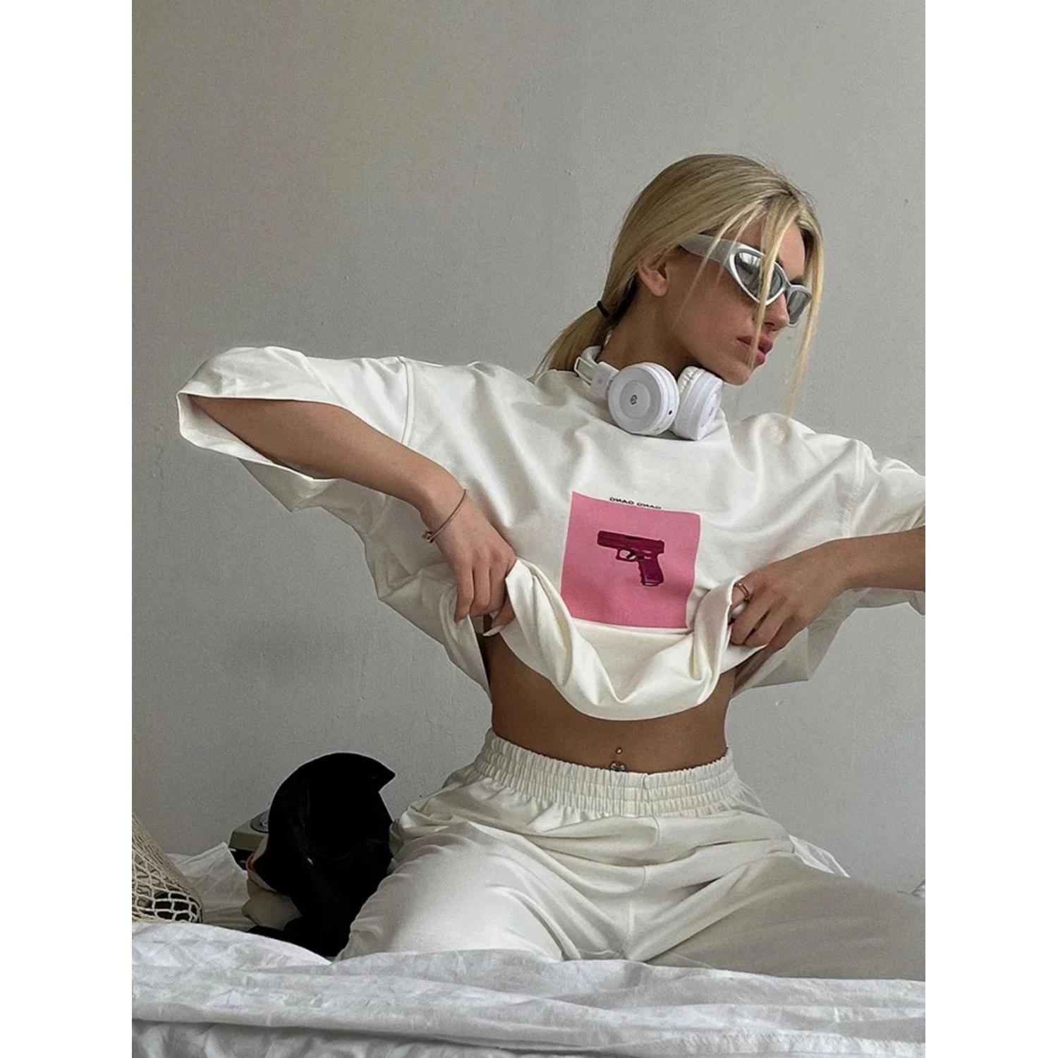 Oversized T Shirt Women 2024 Summer Cotton Crewneck Short Sleeve Graphic Tees Female Casual Loose Higt Street Top XXXXXL білий
Oversized T Shirt Women 2024 Summer Cotton Crewneck Short Sleeve Graphic Tees Female Casual Loose Higt Street Top XXXXXL білий