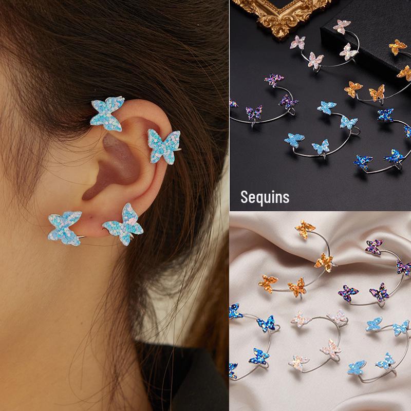 European & American Cross-Border Hot-Selling Sequin Butterfly Ear Clips: No-Piercing Ear Hooks with 4 Butterflies for Women
European & American Cross-Border Hot-Selling Sequin Butterfly Ear Clips: No-Piercing Ear Hooks with 4 Butterflies for Women
