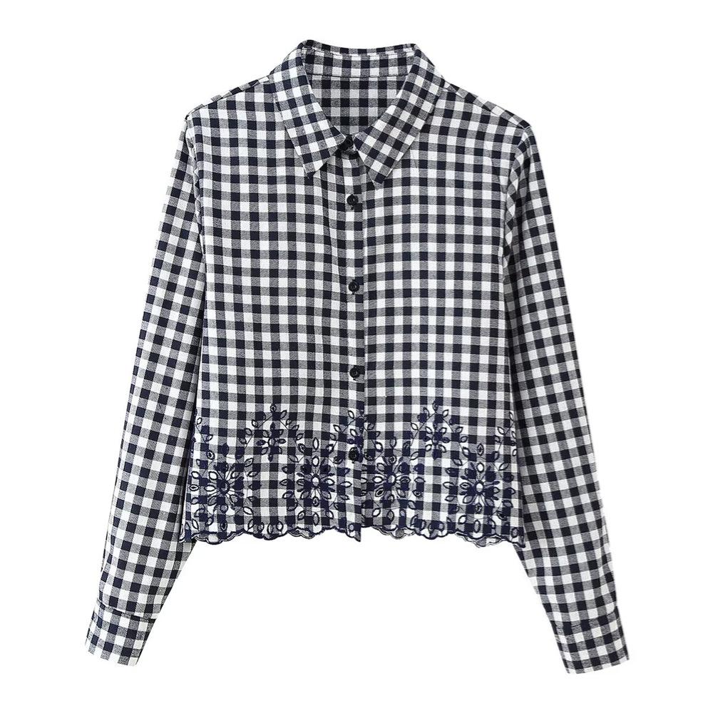 2025 Spring/Summer Women s Hollow-Out Embroidered Plaid Shirt - Single-Breasted Casual Top Medium чёрный
2025 Spring/Summer Women s Hollow-Out Embroidered Plaid Shirt - Single-Breasted Casual Top Medium чёрный