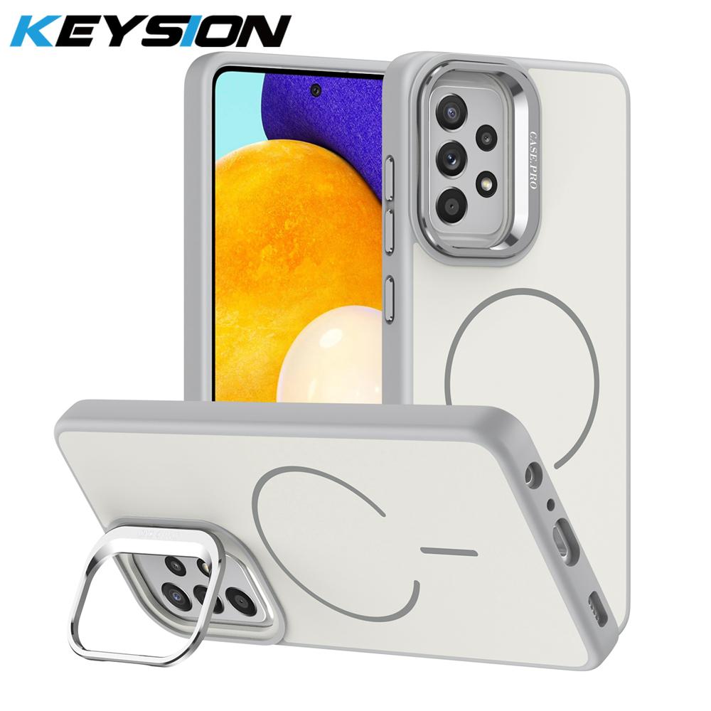 KEYSION Matte Skin Feel Lens Stand Phone Case for MagSafe for Samsung A52 A52S 5G Magnetic Shockproof Cover for Galaxy A13 4G 5G for Samsung A13 5G сірий
KEYSION Matte Skin Feel Lens Stand Phone Case for MagSafe for Samsung A52 A52S 5G Magnetic Shockproof Cover for Galaxy A13 4G 5G for Samsung A13 5G сірий