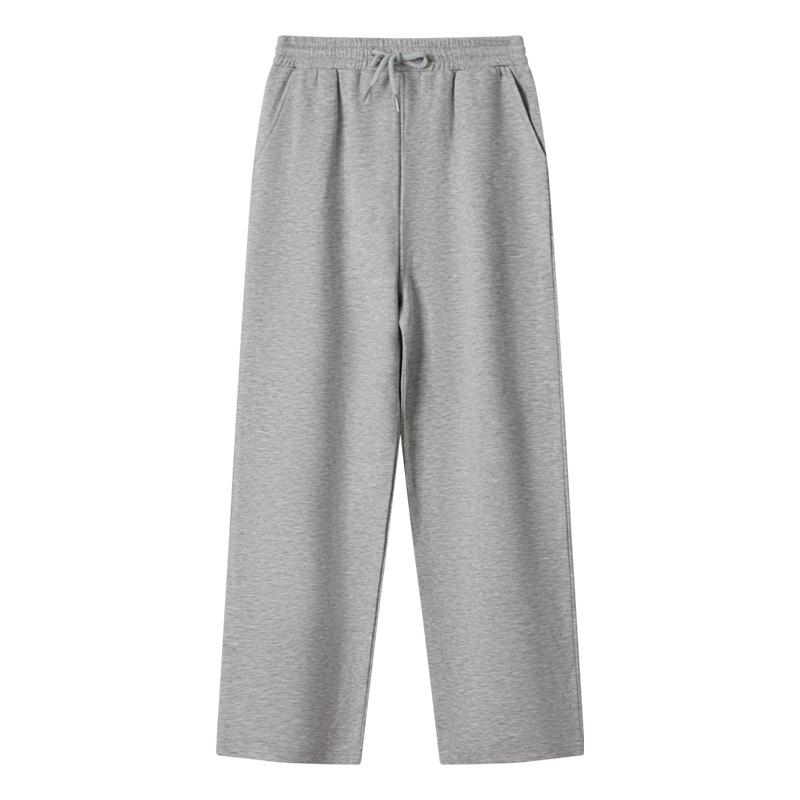 Женские шелковые фланелевые брюки свободного кроя Tangge - Теплые, прямого кроя, утолщенные, повседневная одежда для осени/зимы 2XL светло-серый