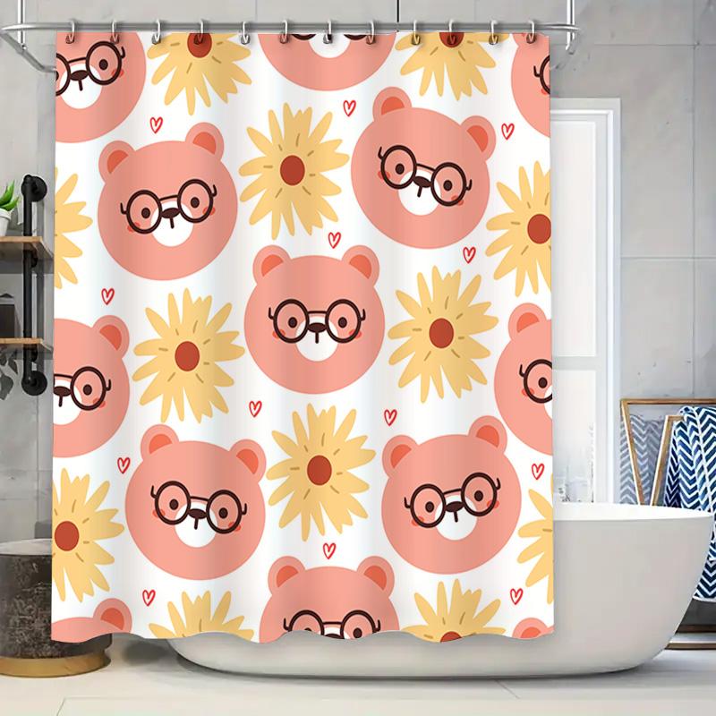 Bathroom Decor: Adorable Bear With Glasses Shower Curtain Sunflowers Hearts Pink Yellow Bath Curtain For Kids Bathroom Decoratio W60H190(CM)-1 Pcs
Bathroom Decor: Adorable Bear With Glasses Shower Curtain Sunflowers Hearts Pink Yellow Bath Curtain For Kids Bathroom Decoratio W60H190(CM)-1 Pcs