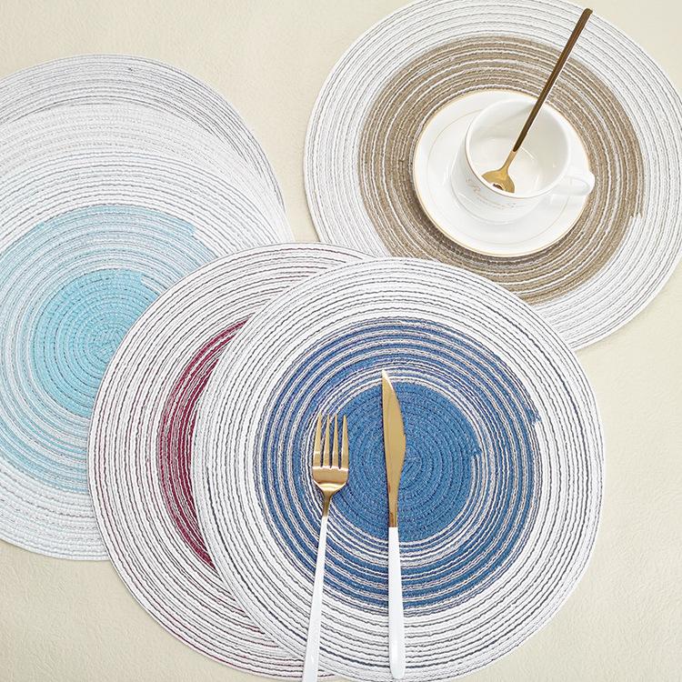 Nordic Woven Placemat Gradual Change Cotton Yarn Placemat Western Restaurant Table Mat Coaster Kitchen Daily Mat Plate Mat 18cm
Nordic Woven Placemat Gradual Change Cotton Yarn Placemat Western Restaurant Table Mat Coaster Kitchen Daily Mat Plate Mat 18cm