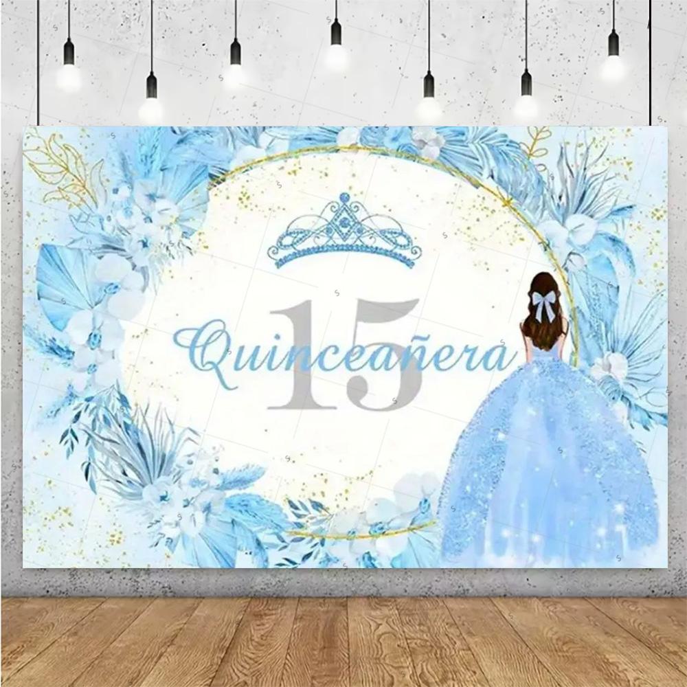 Sweet 15th Princess Birthday Party Decoration Girl Dress Backdrop Supplies Glitter Crown Floral Background Photography Props 90x60 CM
Sweet 15th Princess Birthday Party Decoration Girl Dress Backdrop Supplies Glitter Crown Floral Background Photography Props 90x60 CM