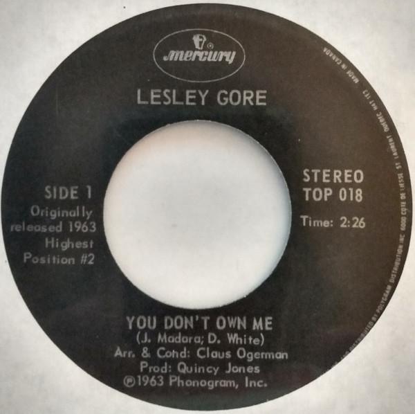 7inch Record LESLEY GORE You Dont Own Me TOP018 Mercury Canada Pop Used
7inch Record LESLEY GORE You Dont Own Me TOP018 Mercury Canada Pop Used