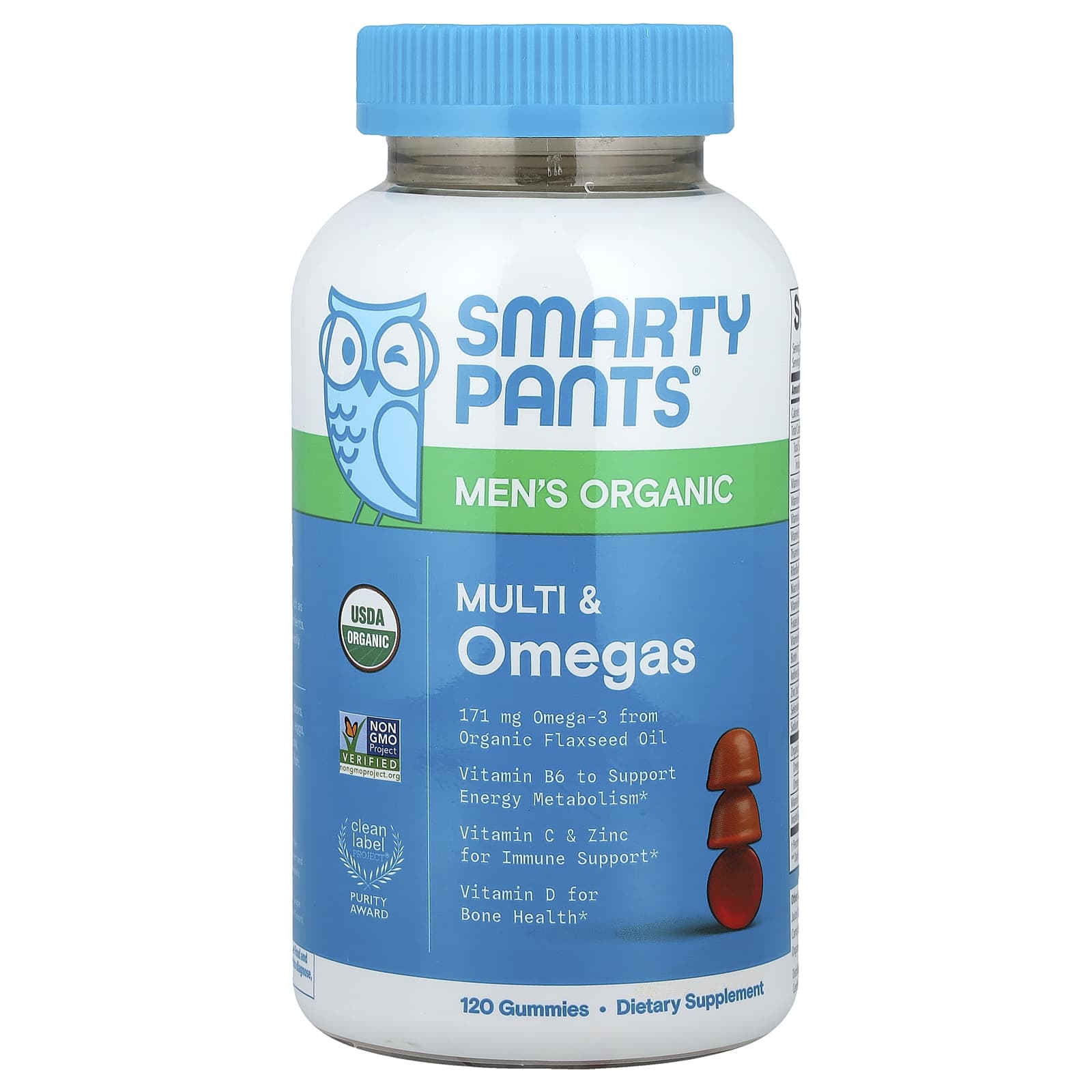 Organic, Men s Multi & Omega Gummies, Raspberry, Orange, Cherry Flavors, Organic Gummies, 120 Pieces
Organic, Men s Multi & Omega Gummies, Raspberry, Orange, Cherry Flavors, Organic Gummies, 120 Pieces