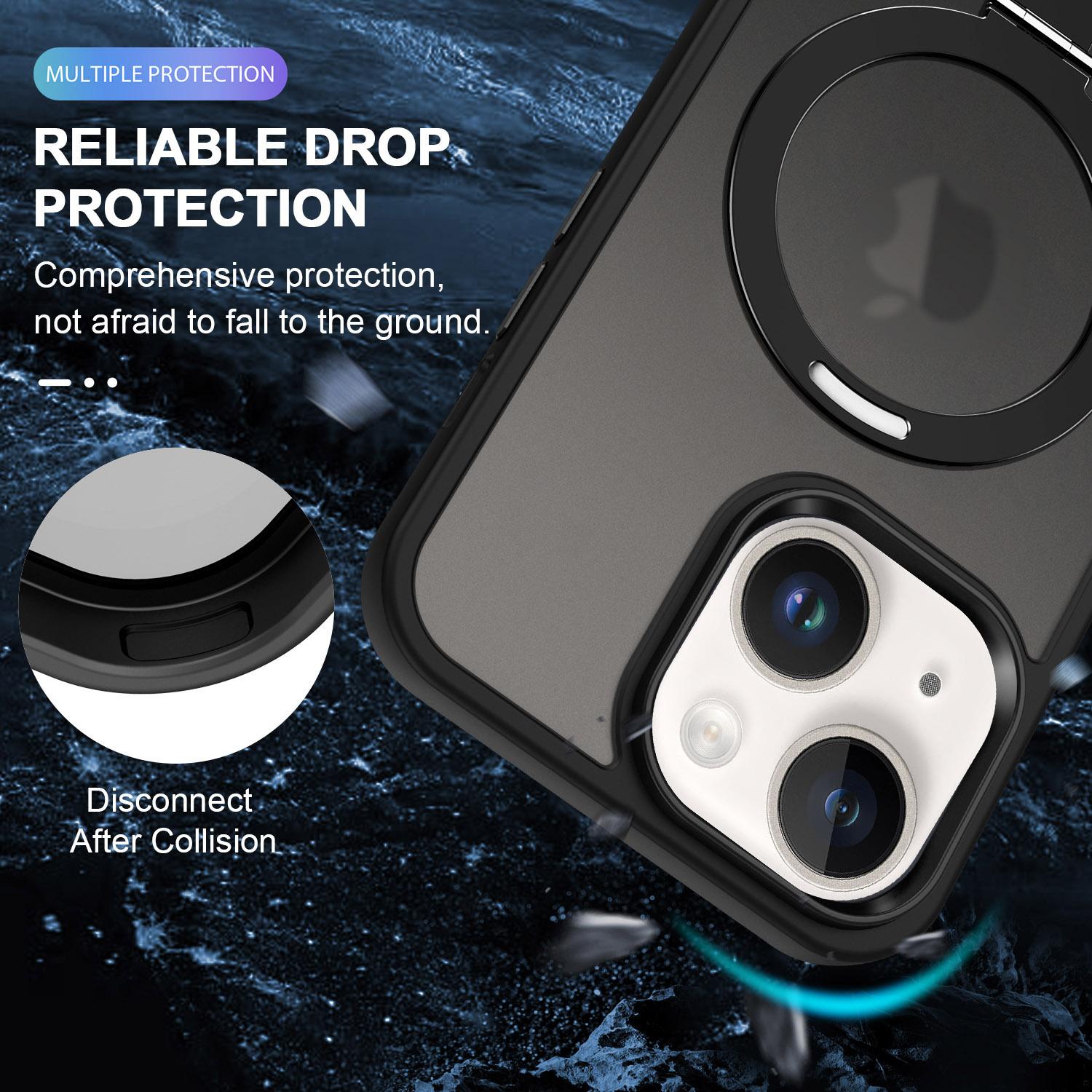 For iPhone 15 Plus Case Compatible with MagSafe PC+TPU Ring Kickstand Phone Cover Black
For iPhone 15 Plus Case Compatible with MagSafe PC+TPU Ring Kickstand Phone Cover Black