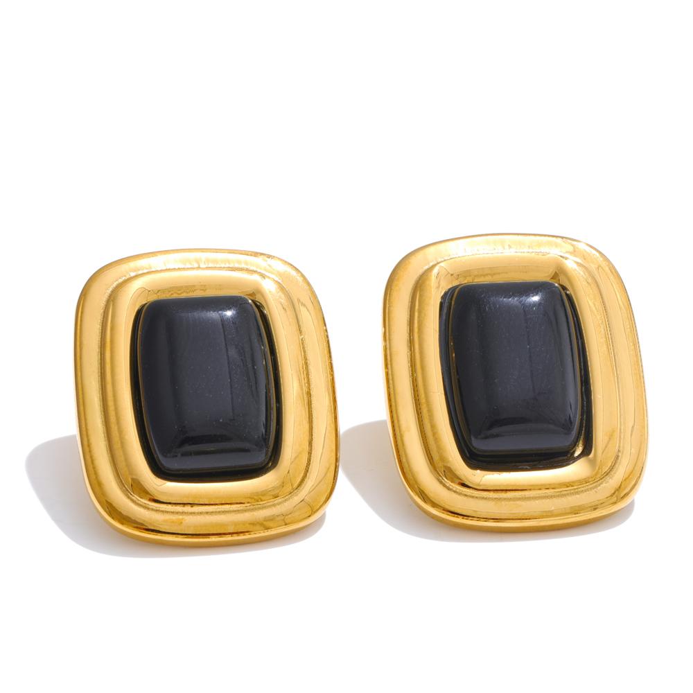 Yhpup Natural Stone Red White Black Rectangle Fashion Stud Earrings Trending Versatile Golden Charm France Jewelry for Women
Yhpup Natural Stone Red White Black Rectangle Fashion Stud Earrings Trending Versatile Golden Charm France Jewelry for Women
