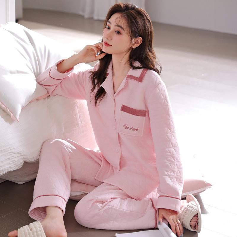 Пижама женская весенне-осенняя утолщенная из чистого хлопка с длинным рукавом, с воздушной хлопковой прослойкой, зимняя хлопковая тонкая стеганая, осенне-зимняя домашняя одежда 2XL
Пижама женская весенне-осенняя утолщенная из чистого хлопка с длинным рукавом, с воздушной хлопковой прослойкой, зимняя хлопковая тонкая стеганая, осенне-зимняя домашняя одежда 2XL