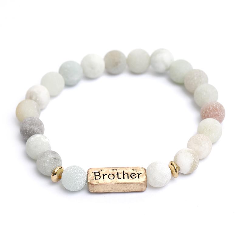 3 Colors Letter Brother Natural Stone Bracelet Mens Stretch Bangle 8mm Beads Chain For Summer Friends Boys Family Birthday Gift
3 Colors Letter Brother Natural Stone Bracelet Mens Stretch Bangle 8mm Beads Chain For Summer Friends Boys Family Birthday Gift