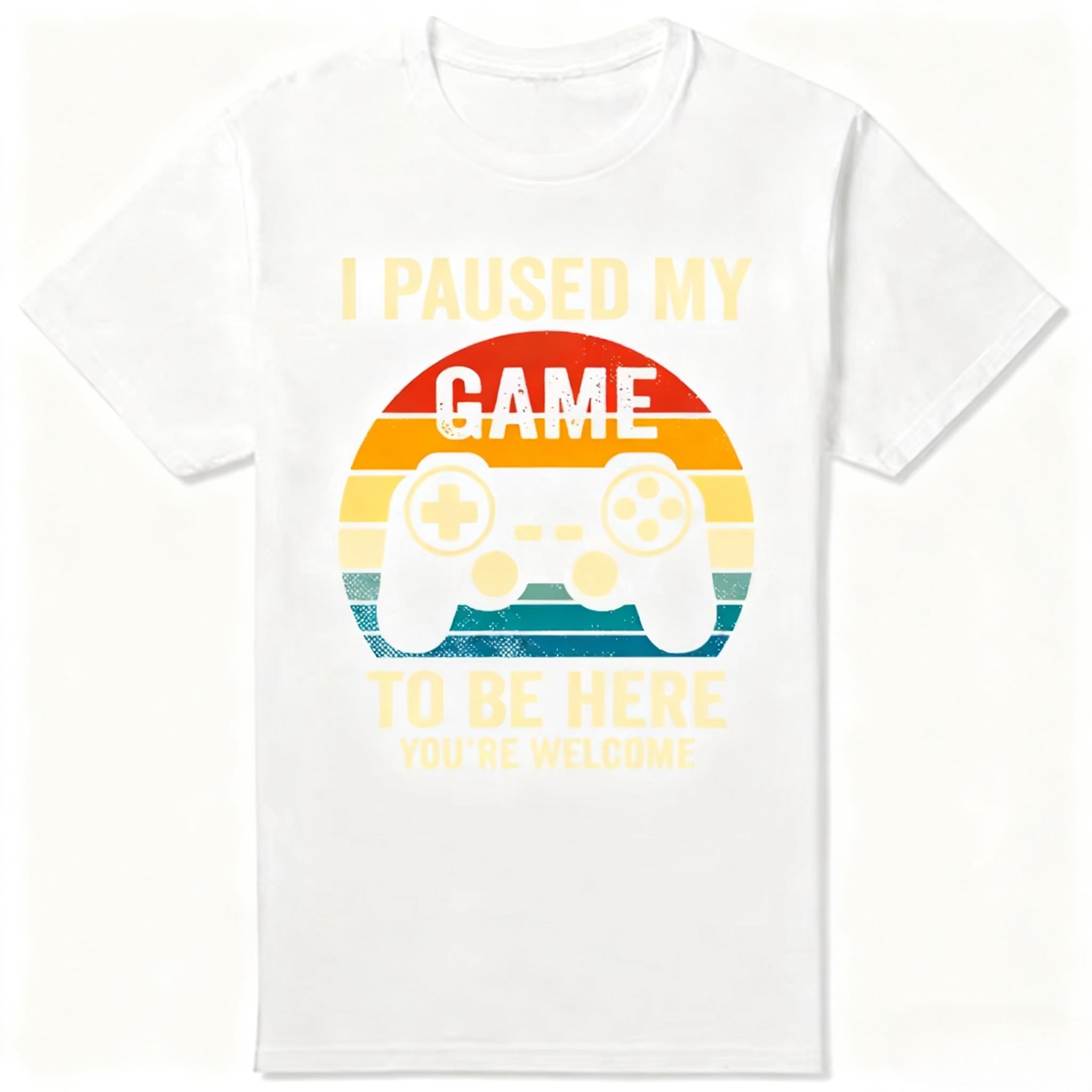 I Paused My Game To Be Here You re Welcome Retro Gamer Gift T-Shirt Men Clothing Game Lover Graphic Tee Top Quote 4XL
I Paused My Game To Be Here You re Welcome Retro Gamer Gift T-Shirt Men Clothing Game Lover Graphic Tee Top Quote 4XL