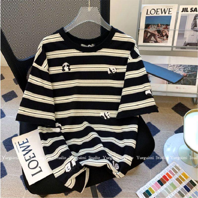 Plus size 120.00kg Younger Stripe Embroidered Short sleeve Top Women s Summer Loose Slimming Belly Covering Half Sleeve T-shirt Black M (Recommended 40kg-55kg)
Plus size 120.00kg Younger Stripe Embroidered Short sleeve Top Women s Summer Loose Slimming Belly Covering Half Sleeve T-shirt Black M (Recommended 40kg-55kg)
