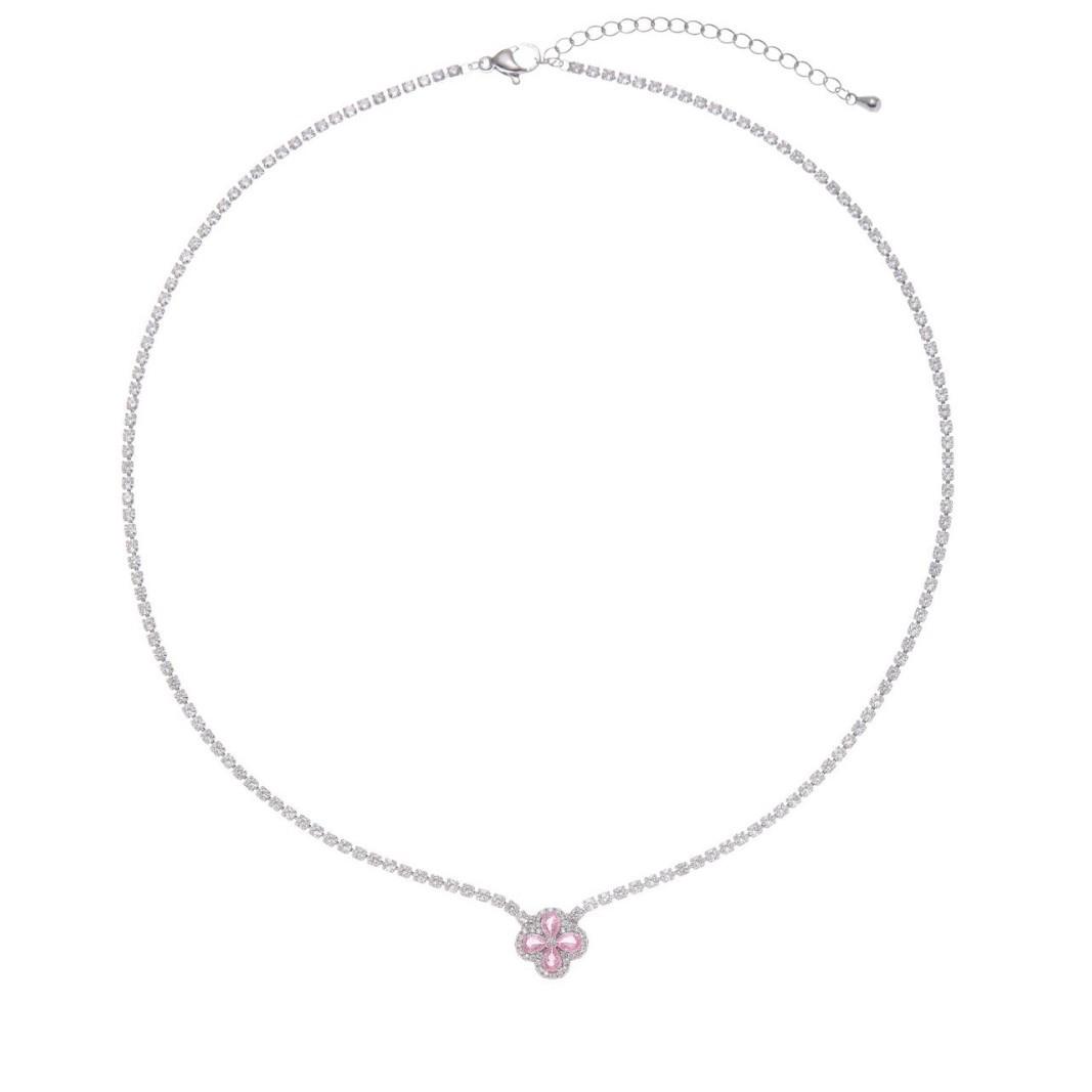 Korean Four-Leaf Clover Pink Zircon Necklace - Choker Chain Qixi Gift for Girlfriend
Korean Four-Leaf Clover Pink Zircon Necklace - Choker Chain Qixi Gift for Girlfriend