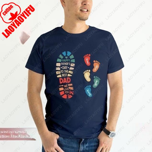 Personalized Dad and Kids Footprints Names Footprints TShirt Child Daddy Pattern Shirt Summer Fashion Casual Soft Cotton Tees S
Personalized Dad and Kids Footprints Names Footprints TShirt Child Daddy Pattern Shirt Summer Fashion Casual Soft Cotton Tees S
