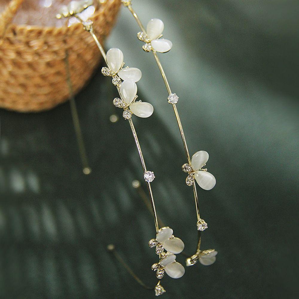 Стильная тиара, свадебные опаловые тонкие повязки на голову, женские обручи для волос со стразами, тонкие повязки на голову, свадебные короны