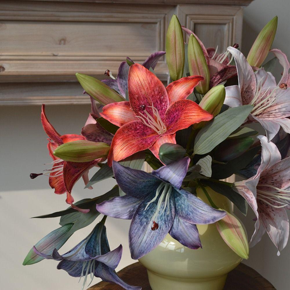 2Heads Fake Flower Lifelike Artificial Bouquet Artificial Lilies Flowers Home Decoration фіолетовий
2Heads Fake Flower Lifelike Artificial Bouquet Artificial Lilies Flowers Home Decoration фіолетовий
