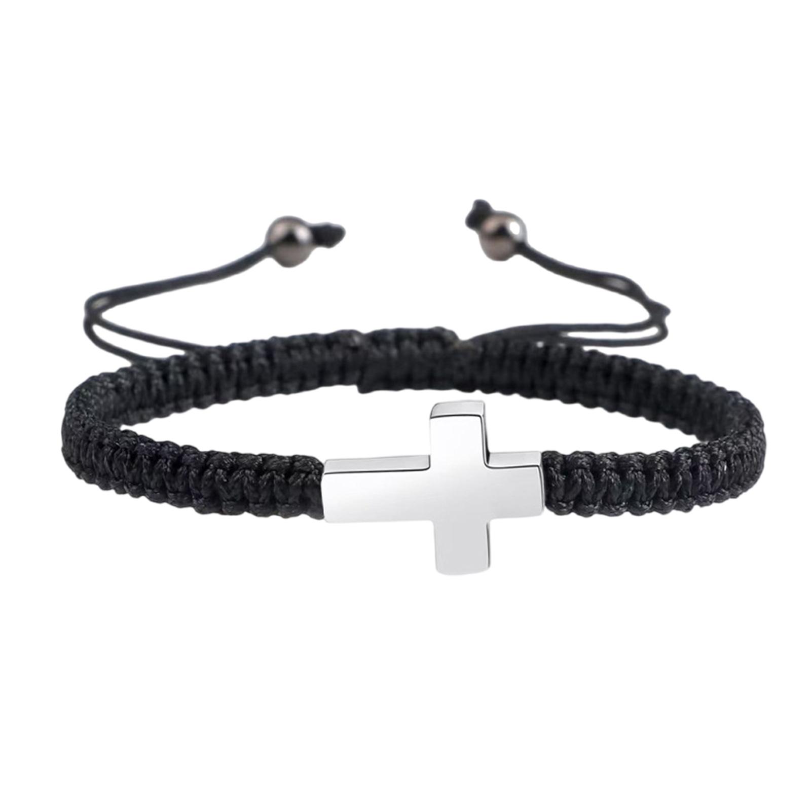 Удобный браслет-крест для памяти о питомце, регулируемый браслет-веревка на запястье для ношения в течение всего дня, мемориальный аксессуар для питомца серебряный