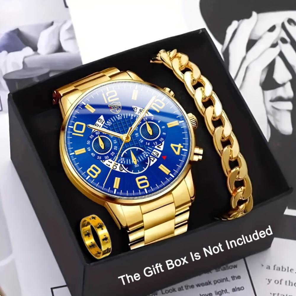 Watch 3-Piece Accessory Set Men S Steel Belt Watch Quartz Watch Fashion Watch
Watch 3-Piece Accessory Set Men S Steel Belt Watch Quartz Watch Fashion Watch