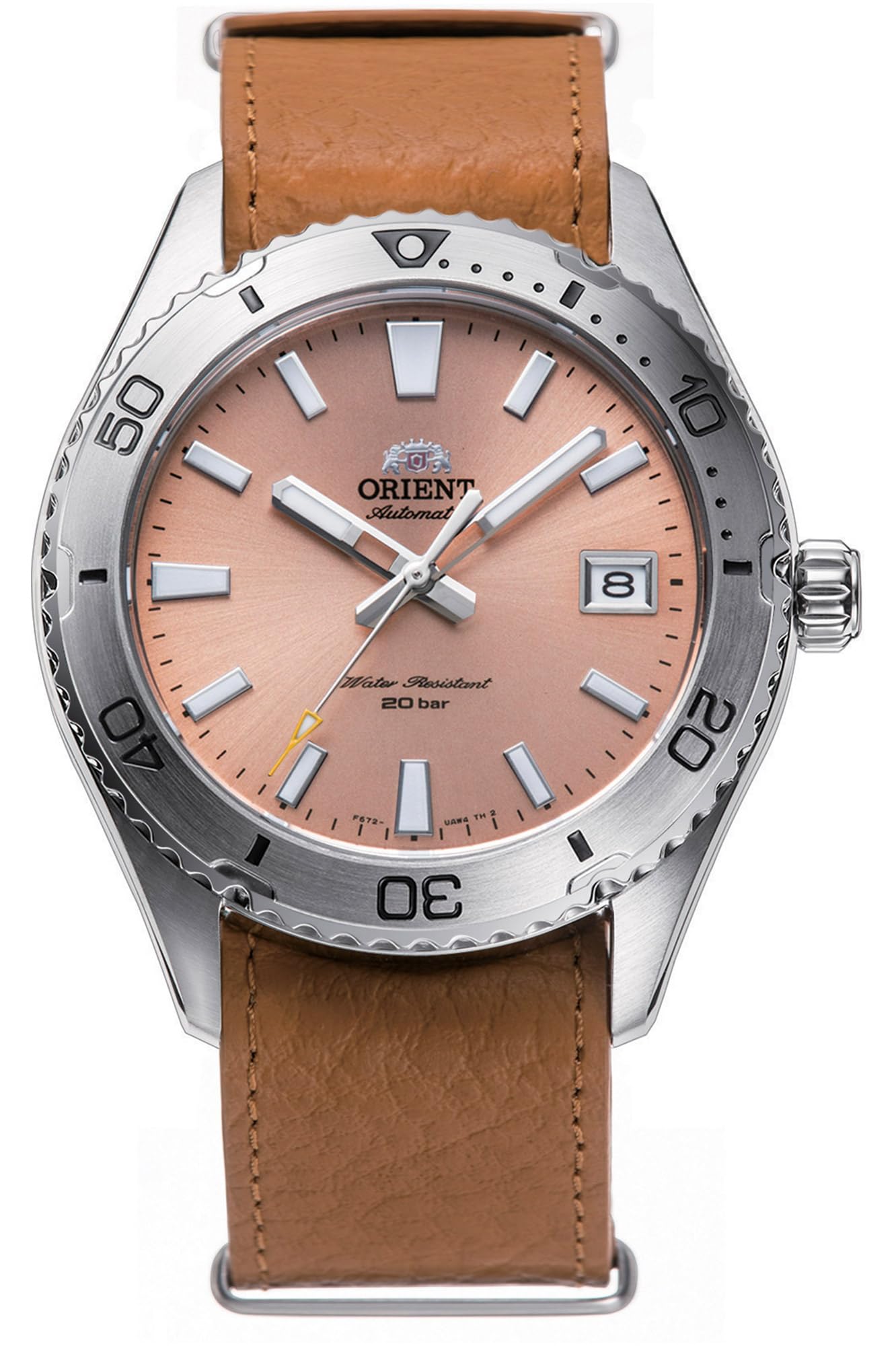 ORIENT Japanese Automatic/Rear Winding 40mm Diver Style Watch with Sapphire Crystal, Apricot, Japanese
ORIENT Japanese Automatic/Rear Winding 40mm Diver Style Watch with Sapphire Crystal, Apricot, Japanese