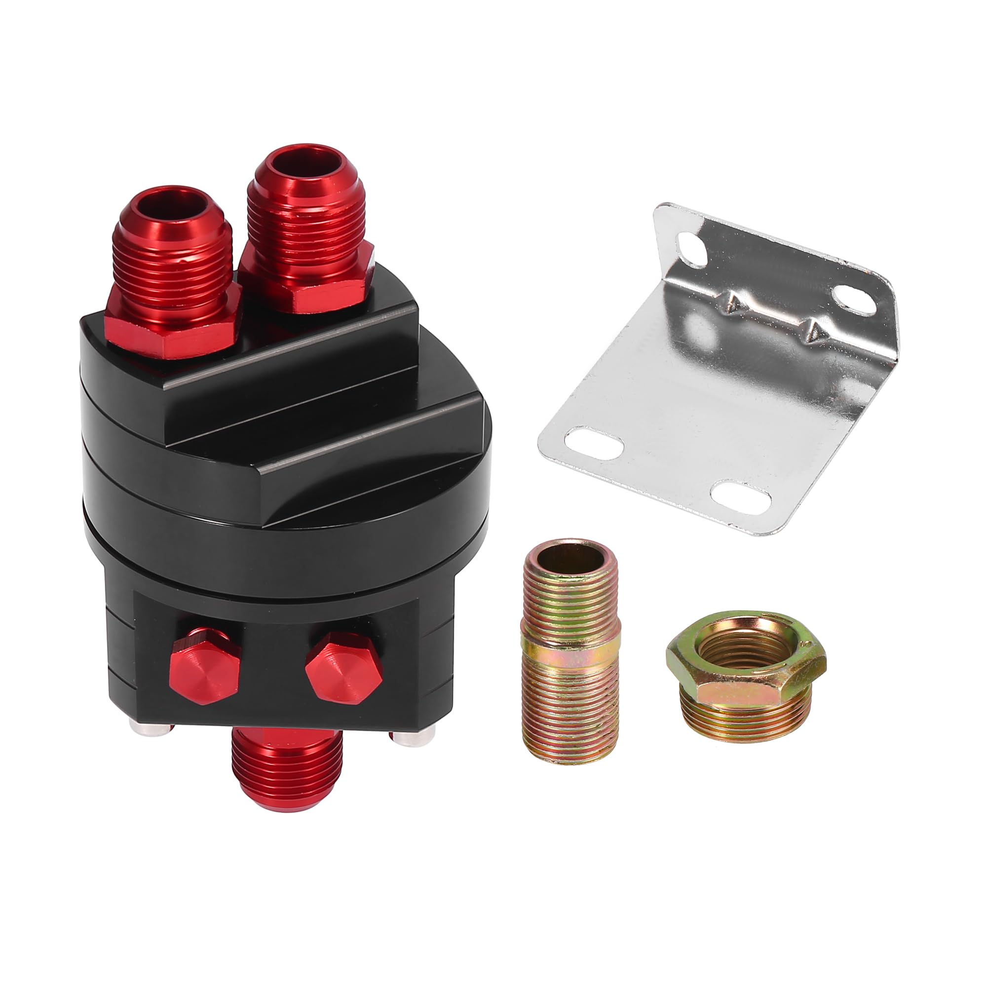 X AUTOHAUX Oil Block Sandwich Oil Block Filter Oil Pressure Gauge Sensor Fitting Adapter AN10 Universal Center Bolt 3/4x16UNF M20x1.5 Black Red
X AUTOHAUX Oil Block Sandwich Oil Block Filter Oil Pressure Gauge Sensor Fitting Adapter AN10 Universal Center Bolt 3/4x16UNF M20x1.5 Black Red