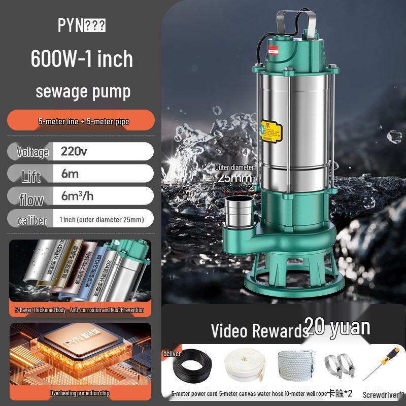 220V Stainless Steel Powerful Sewage Pump with Cutter for Rural Toilets and Septic Tanks
220V Stainless Steel Powerful Sewage Pump with Cutter for Rural Toilets and Septic Tanks