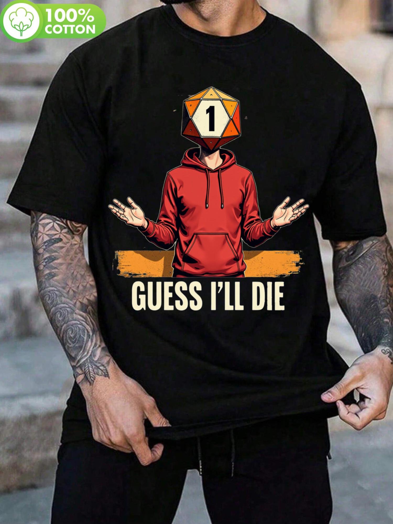 100% Cotton Retro RPG Gamer Graphic T-shirt - 180g Soft Vintage Guess I ll Die Hoodie Design S
100% Cotton Retro RPG Gamer Graphic T-shirt - 180g Soft Vintage Guess I ll Die Hoodie Design S