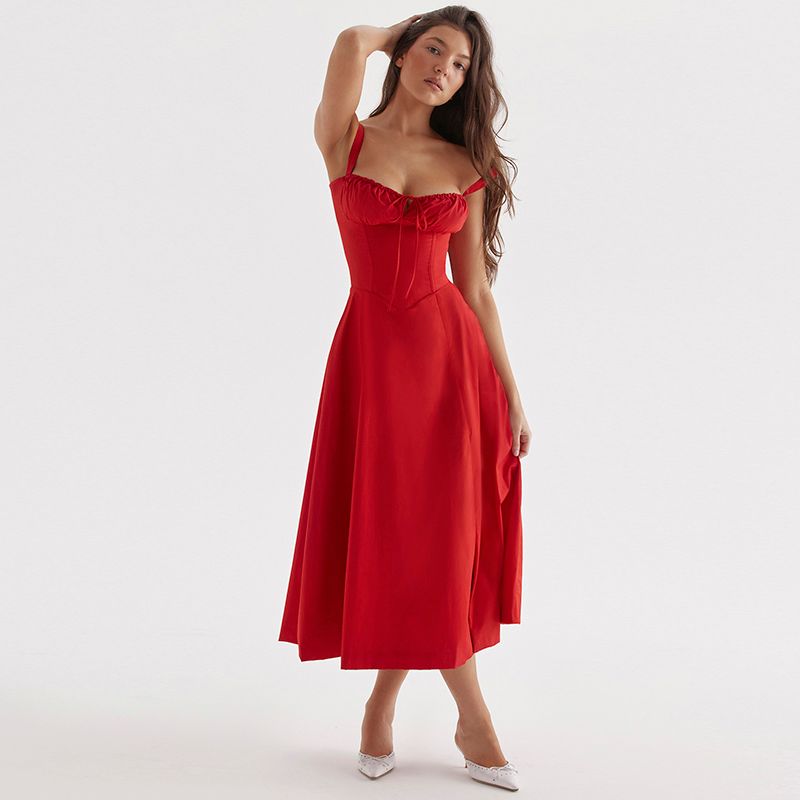 Потрясающая Элегантность Платье с Отделкой Талии на Бретелях-Спагетти Red S
Потрясающая Элегантность Платье с Отделкой Талии на Бретелях-Спагетти Red S