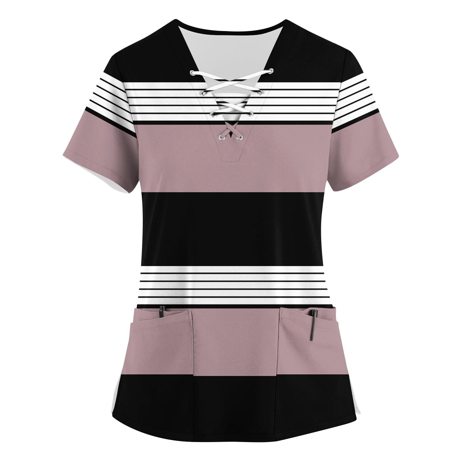 Рабочая форма больших размеров с принтом, топы для женщин, забавные футболки с короткими рукавами и v-образным вырезом с перекрестным принтом, рабочая одежда, футболка с карманами S розовый
Рабочая форма больших размеров с принтом, топы для женщин, забавные футболки с короткими рукавами и v-образным вырезом с перекрестным принтом, рабочая одежда, футболка с карманами S розовый