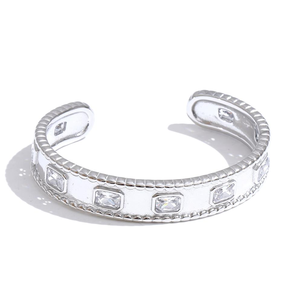 Yhpup 62mm High Quality Stainless Steel Square Zirconia Cuff Bracelet Bangle Trending Texture Premium Jewelry Recommend
Yhpup 62mm High Quality Stainless Steel Square Zirconia Cuff Bracelet Bangle Trending Texture Premium Jewelry Recommend