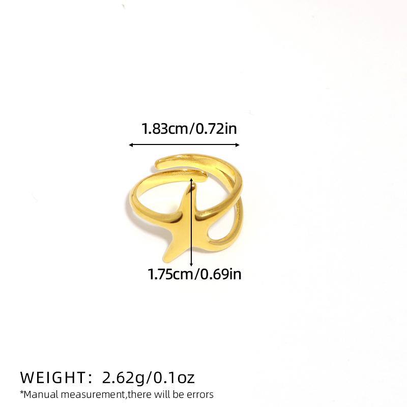 Fashion Gold Color Unique Starfish Design Ring For Women Girl High-End Stainless Steel Half Open Ring Accessories Zircon Gift 8
Fashion Gold Color Unique Starfish Design Ring For Women Girl High-End Stainless Steel Half Open Ring Accessories Zircon Gift 8