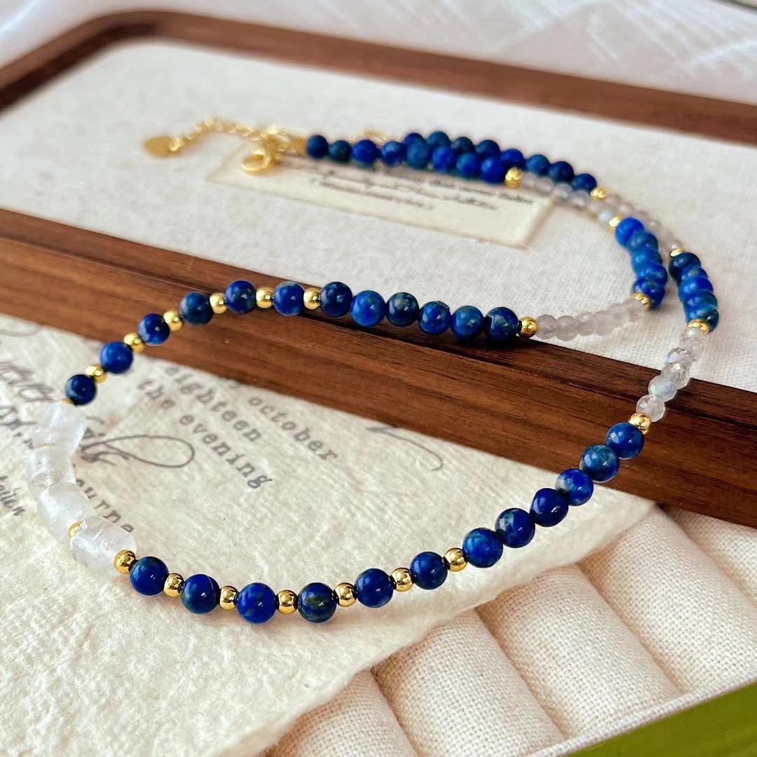 Vintage Natural Lapis Lazuli White Crystal Sugar Cube Gray Moonstone Contrasting Color Collarbone Chain Atmosphere Necklace
Vintage Natural Lapis Lazuli White Crystal Sugar Cube Gray Moonstone Contrasting Color Collarbone Chain Atmosphere Necklace