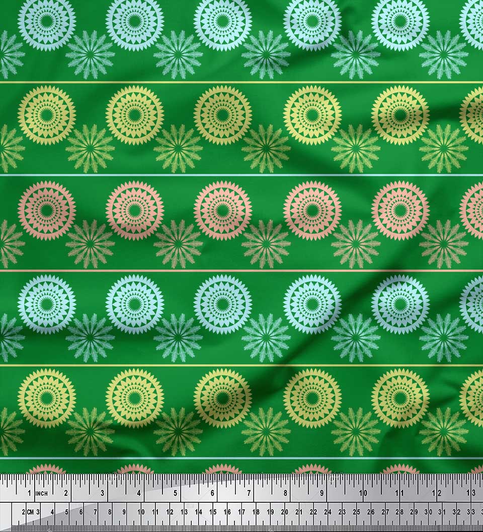 Soimoi Green Japan Crepe Satin Fabric Stripe & Mandala Print Fabric by metre 42 Inch 42 Inch Wide - Poly Georgette зелений
Soimoi Green Japan Crepe Satin Fabric Stripe & Mandala Print Fabric by metre 42 Inch 42 Inch Wide - Poly Georgette зелений